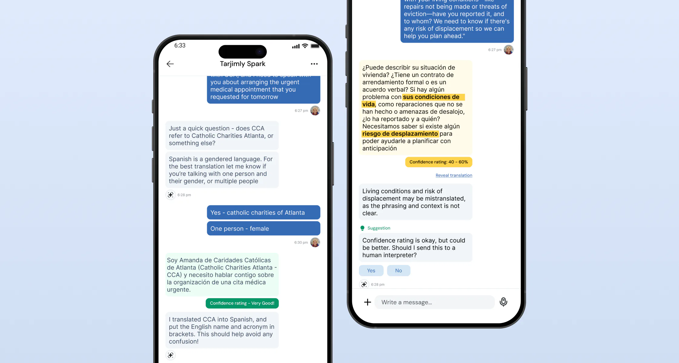 Spark AI feature — first support chat