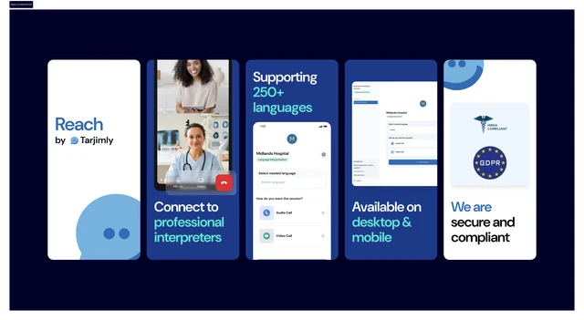 Reach app screenshots across devices