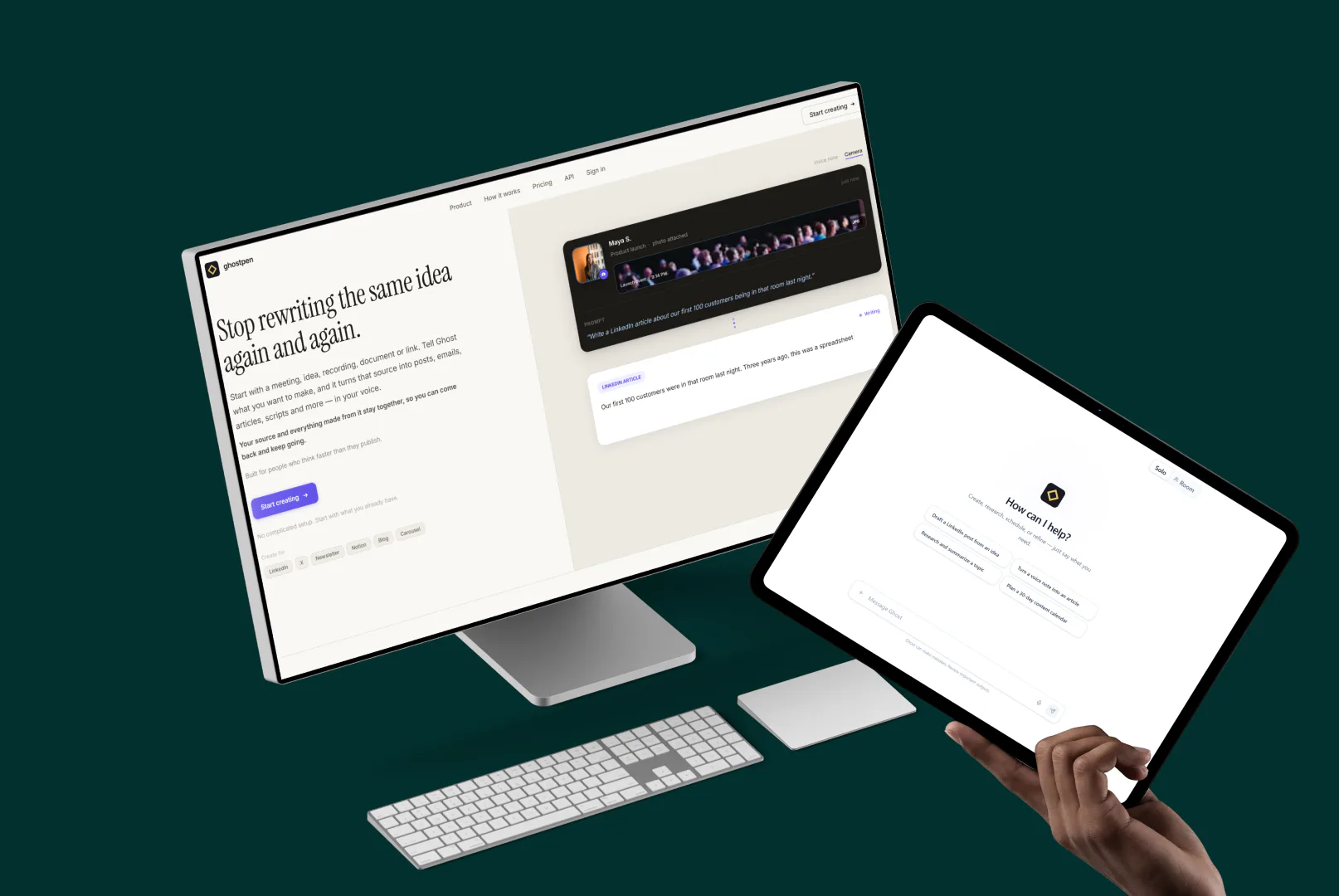 Ghostpen AI content platform interface