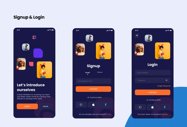Giftie — The mobile sign-up and login experience