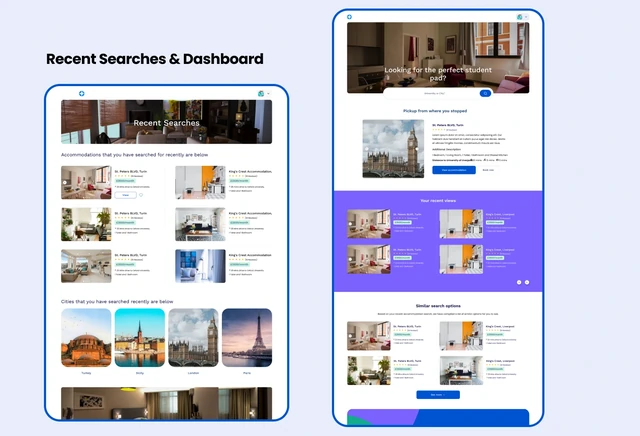 SchoolAxis — Recent searches and the student dashboard