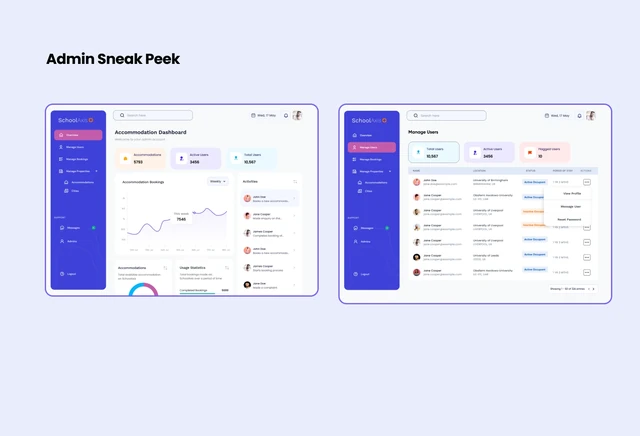 SchoolAxis — An overview of the admin interface